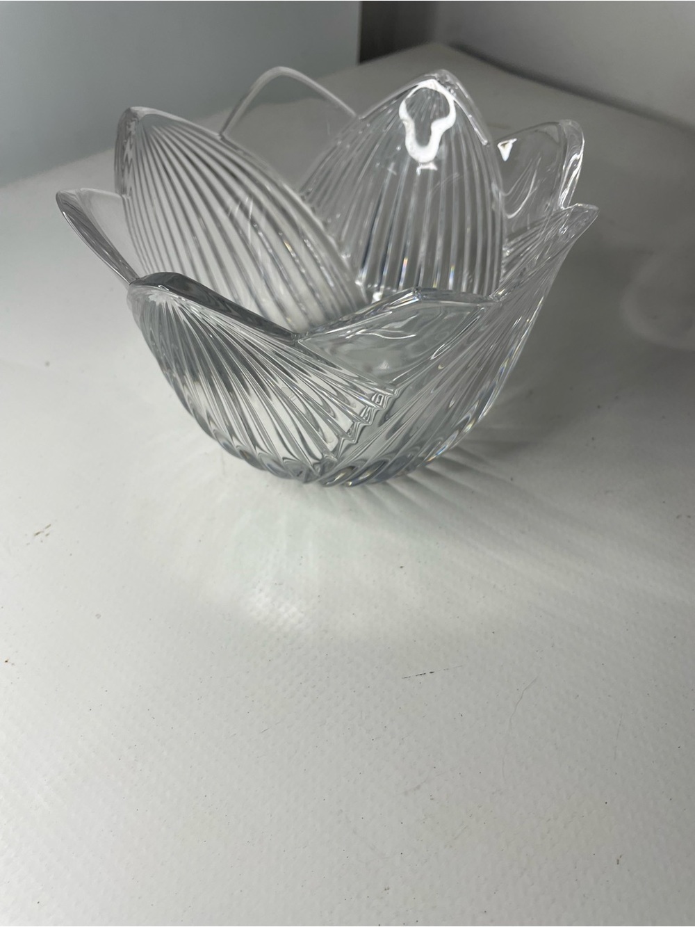 Vintage Mikasa Sylver Crest Crystal Flower Tulip Bowl From Germany Fluted Pedal